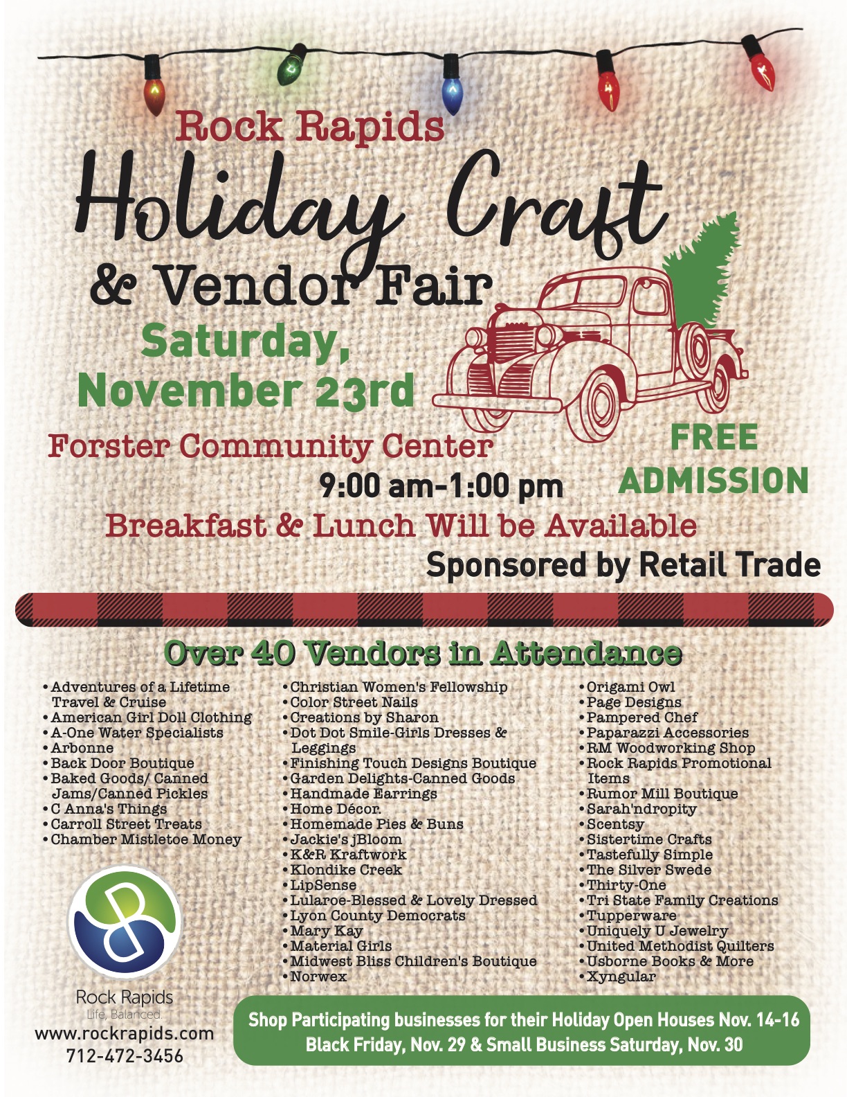 Holiday Craft and Vendor Fair – Rock Rapids